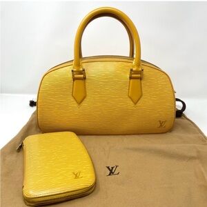Louis Vuitton Yellow Epi Alma-Style Satchel with Matching Zip Pouch
